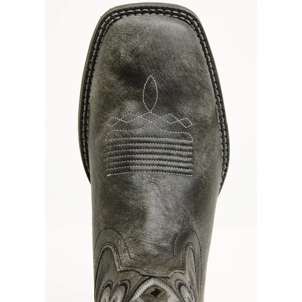 NEW Cody James Ace Nixon Western Boots Black Square‎ Toe Leather Cowboy Rugged